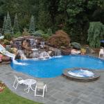 Home pool and waterslide